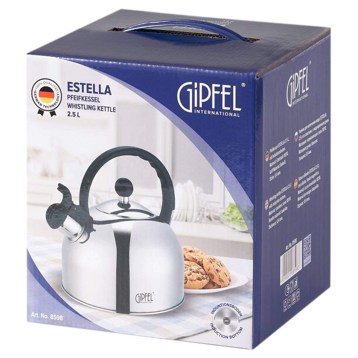 картинка 8598 GIPFEL Чайник для кипячения ESTELLA 2.5 л. Материал: нержавеющая сталь 18/10. Материал ручки: бакелит. Индукционное дно. от магазина Gipfel