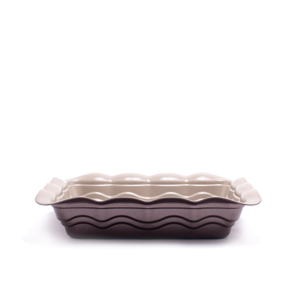 картинка 1896 GIPFEL Форма для выпечки OVEN 29,5x25,5x6,6см прямоугольная с антипригарным покрытием Whitford. Цвет: внутри кремовый, снаружи коричневый. Материал: Углеродистая сталь от магазина Gipfel