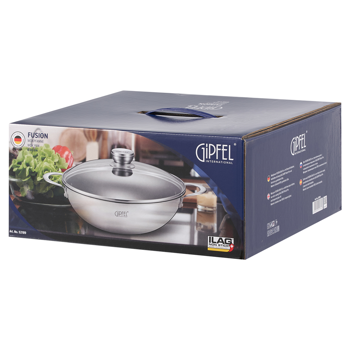 Вок из нержавеющей стали Gipfel Fusion 52189 30 см/5 л фото