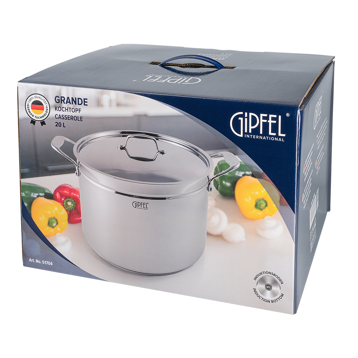 Кастрюля из нержавеющей стали Gipfel Grande 51704 32 см / 20 л фото