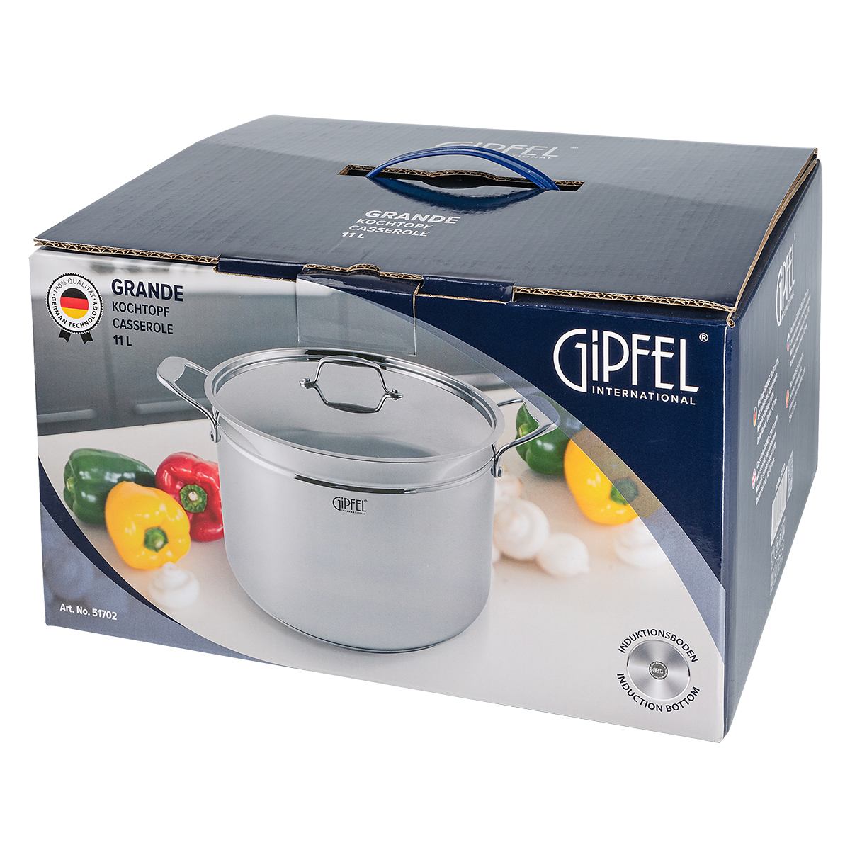 Кастрюля из нержавеющей стали Gipfel Grande 51702 28 см/11 л фото