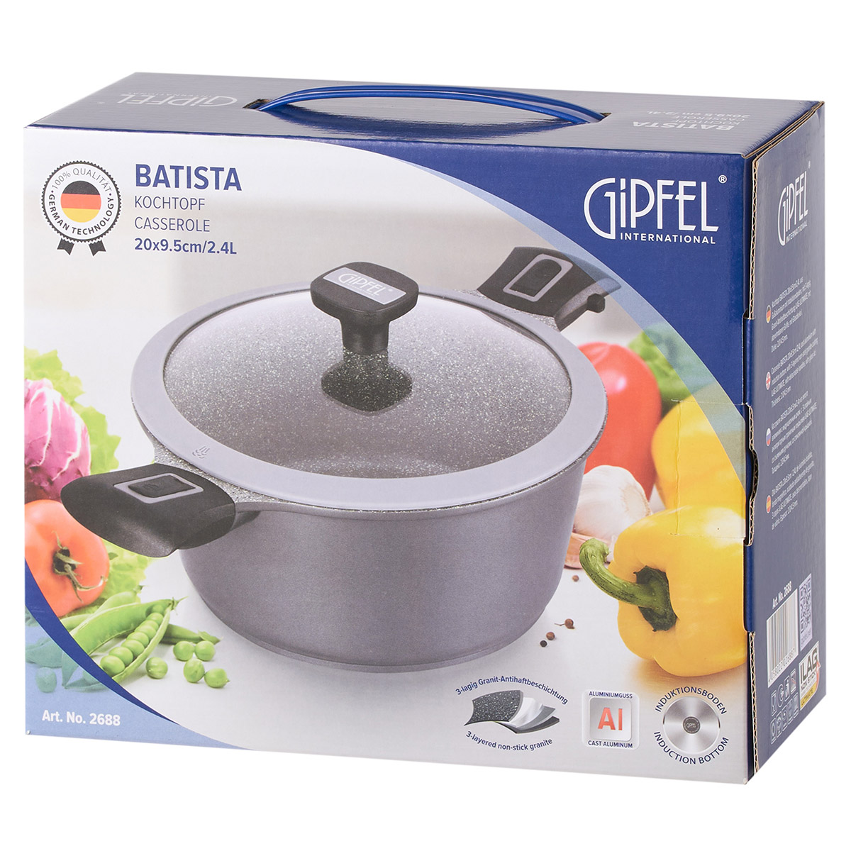 Алюминиевая кастрюля Gipfel Batista 2688 20 см/2,4 л фото