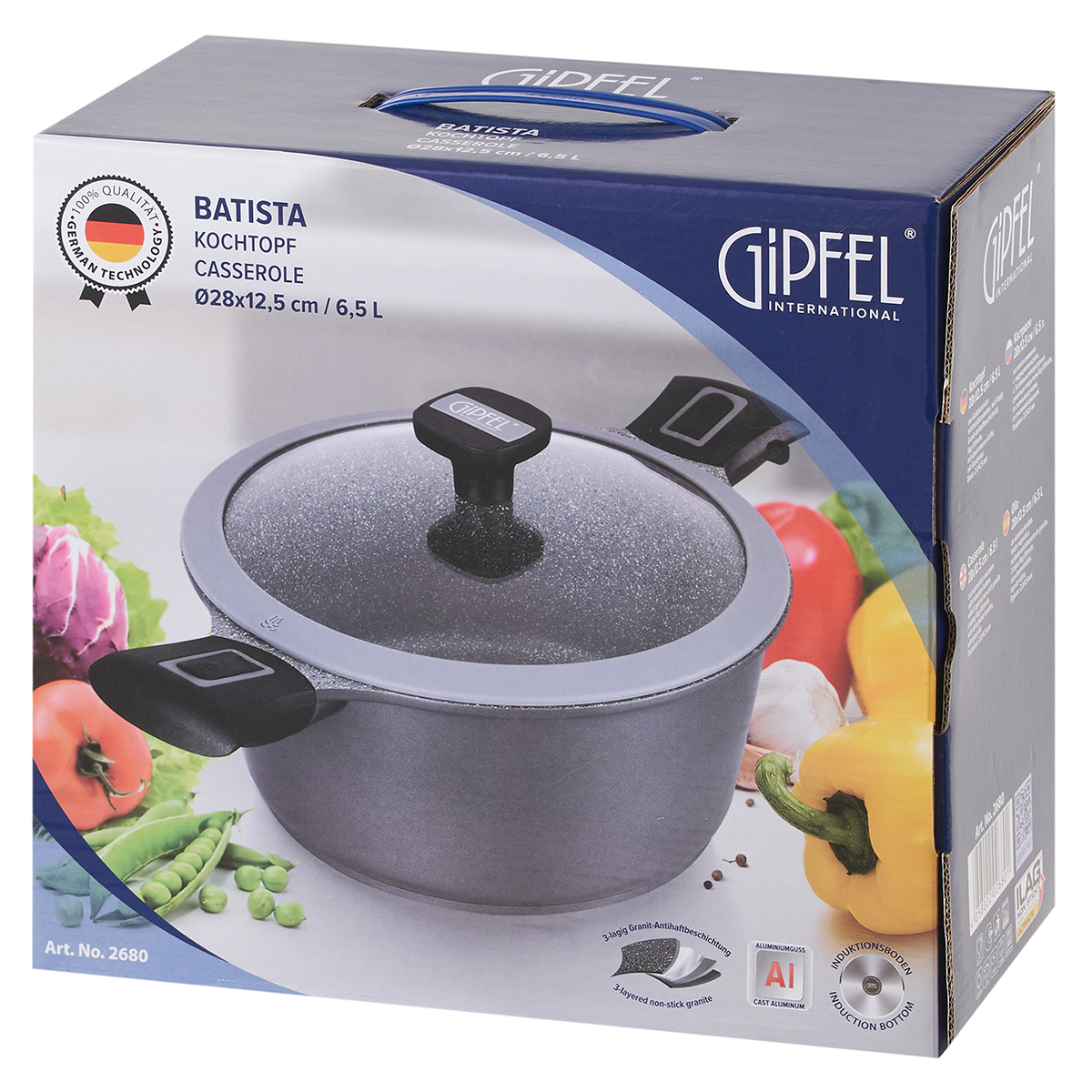 Алюминиевая кастрюля Gipfel Batista 2680 28 см/6,5 л фото