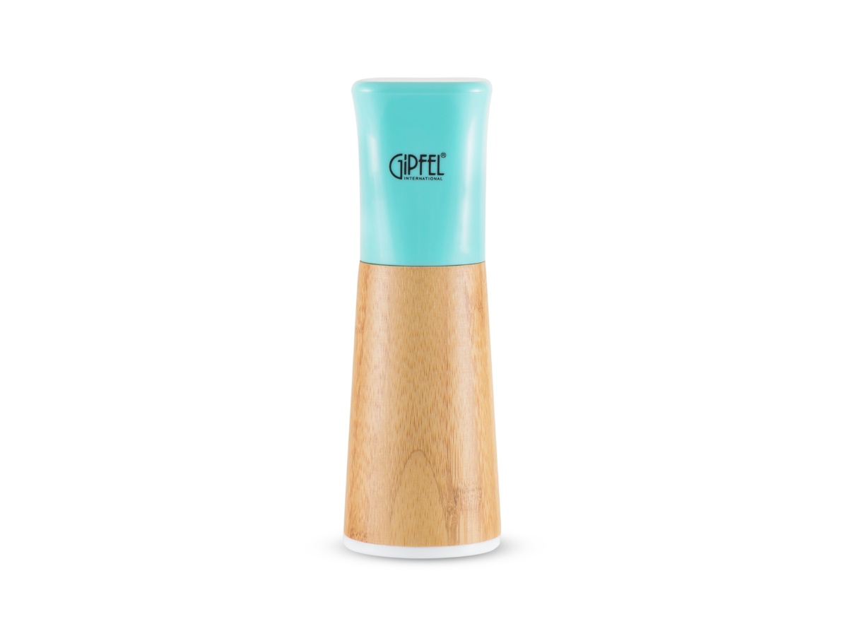 картинка 9155 GIPFEL Мельница TROPICA для перца, ручная, высота 17 см. Цвет: голубой. Материал: бамбук, керамика, пластик. от магазина Gipfel