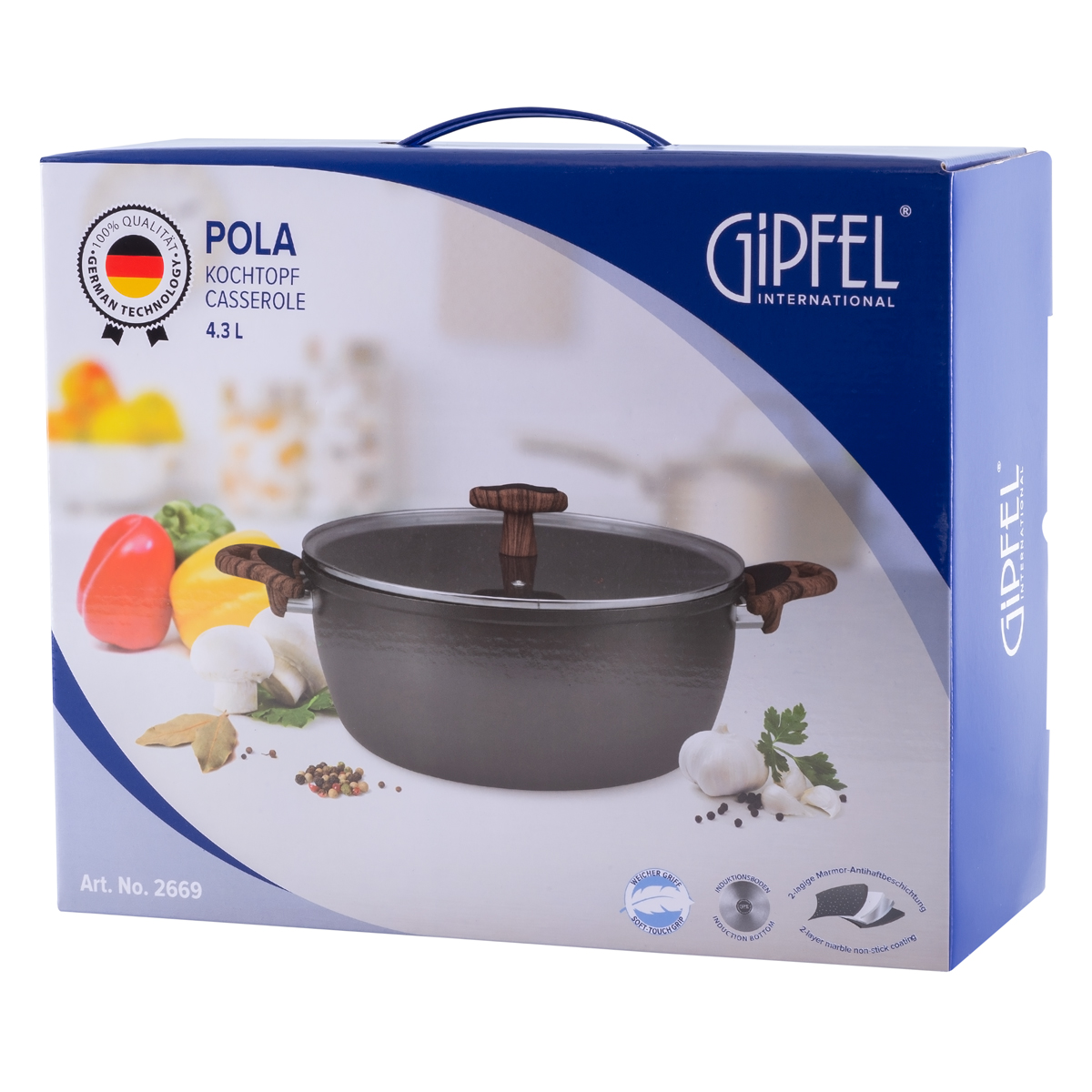 Алюминиевая кастрюля Gipfel Pola 2669 24 см/3,8 л фото