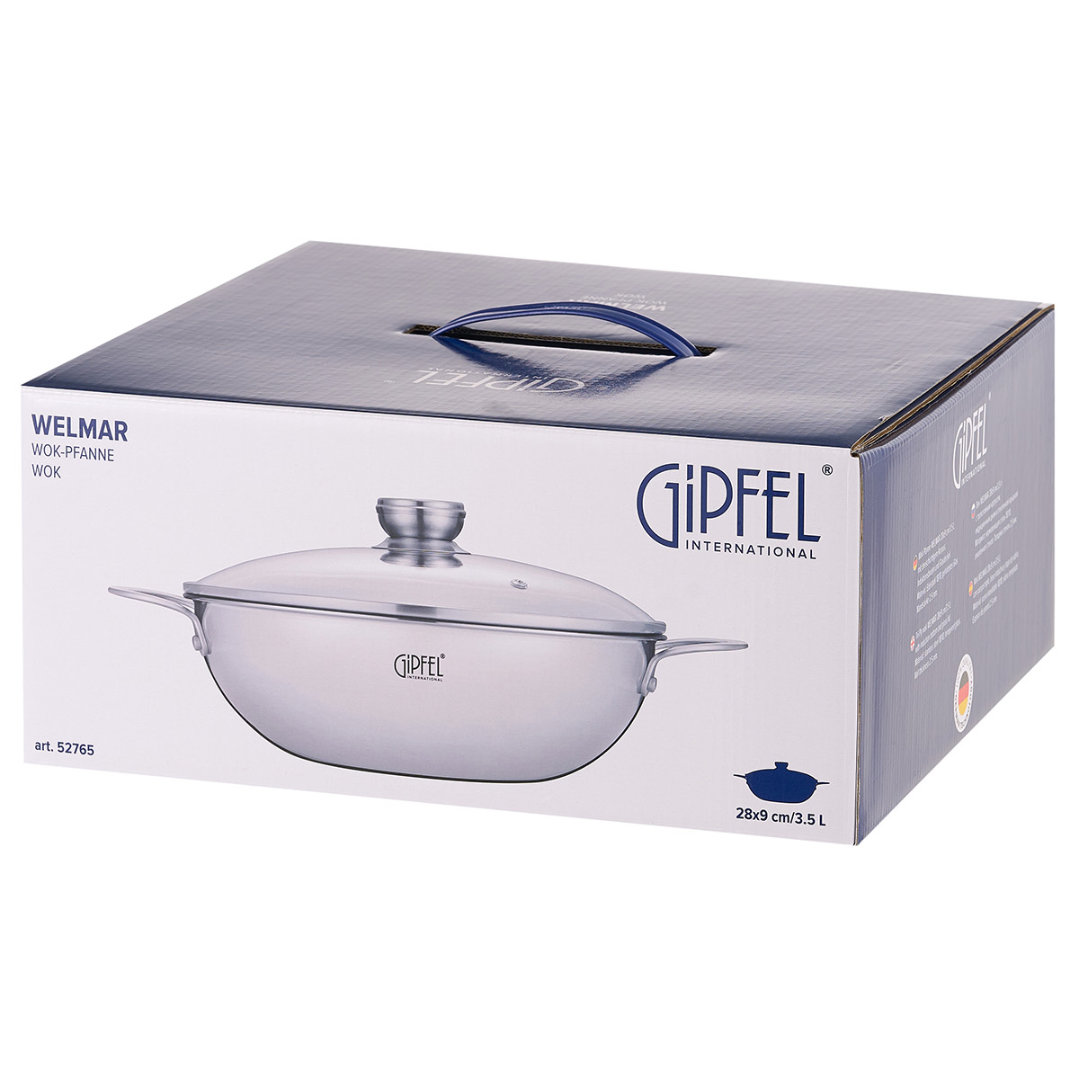 Вок из нержавеющей стали Gipfel Welmar 52765 28 см/3,5 л фото